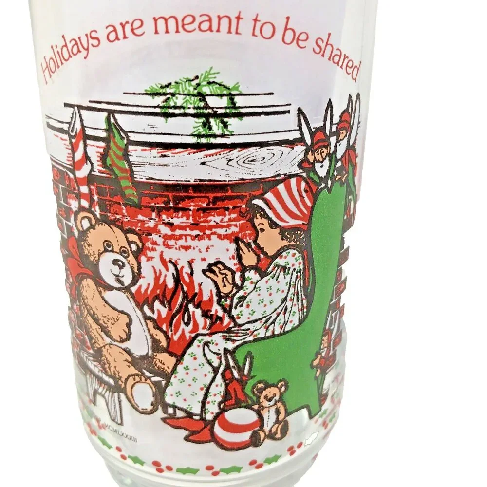 VTG Christmas Holly Hobbie Limited Edtion Coke Tumblers American Greetings Set 4